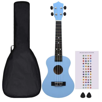 Jeuron 23" High Quality OEM Cheap 4 Strings Various Colors Ukulele Soprano with Bag 2 Picks Scale for Kids