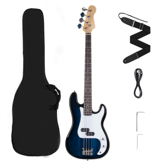 Full Size Polish 46 InchJeuron 4 String Bass Guitar OEM ODM Wholesale Electric Guitar Bass with Gigbag , Amp Cord , Strap