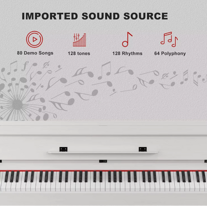 Jeuron 88 Key Digital Piano With Piano Bench, Full Size Heavy Hammer Weighted Action Electric Piano Keyboard With USB MIDI, White