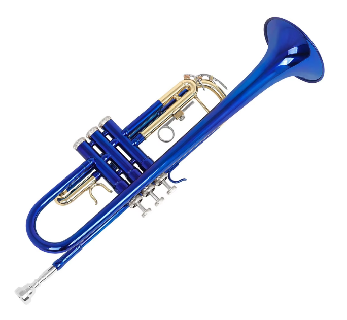 Brass Instrument Trumpet in B Flat Brass Tube Color Gold Keys for Beginners to Practice Professional Trumpet Playing