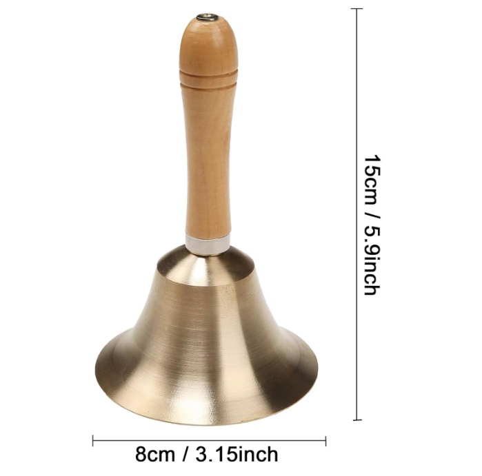New Product Ideas 2026 Jingle Bells Super Loud Solid Brass Hand Call Christmas Bell
