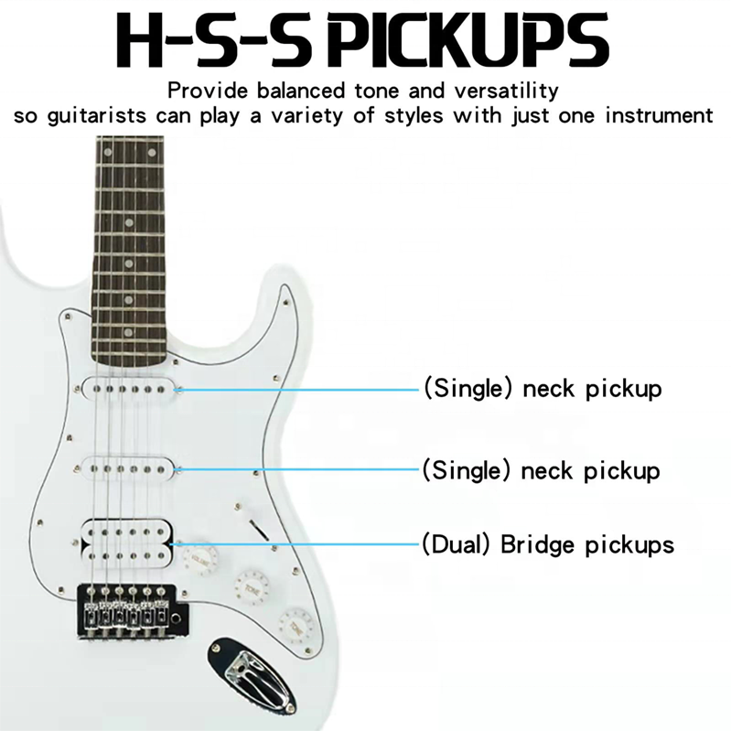 JEURON 39-Inch Full Size Electric Guitar Starter Kit with 15W Amp, Bag, Capo, Strap & Strings - Mahogany Body
