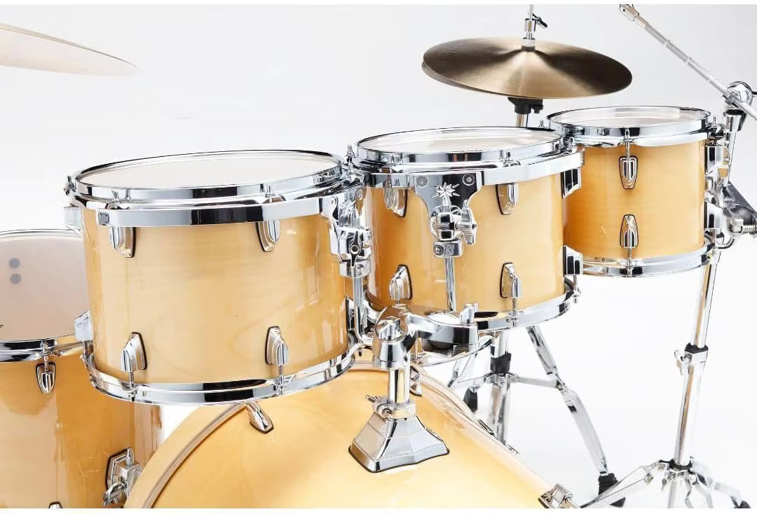 Classic 7-piece Shell Pack with Snare Drum Gloss Natural Blonde Maple 8/10/12" Double 14/16" Maple Wood Musical Instruments
