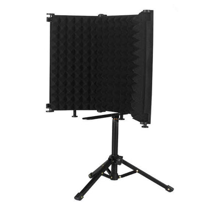 Jeuron 3-Panel Foldable Microphone Isolation Shield - High-Density Plastic Studio Mic Shield for Vocal Recording, Podcasting & Broadcasting