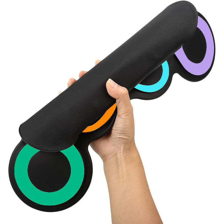 Jeuron Portable Electronic Drum Set - 9 Pads Roll Up Drum Practice Pad with Built-in Dual Speakers, Foot Pedals, Drumsticks, and Headphone Jack, Great Holiday Gift for Kids & Beginners