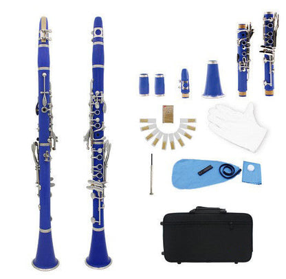Jeuron Red Bb Flat Clarinet – High Quality Ebonite Body, 17 Keys, with Carrying Case