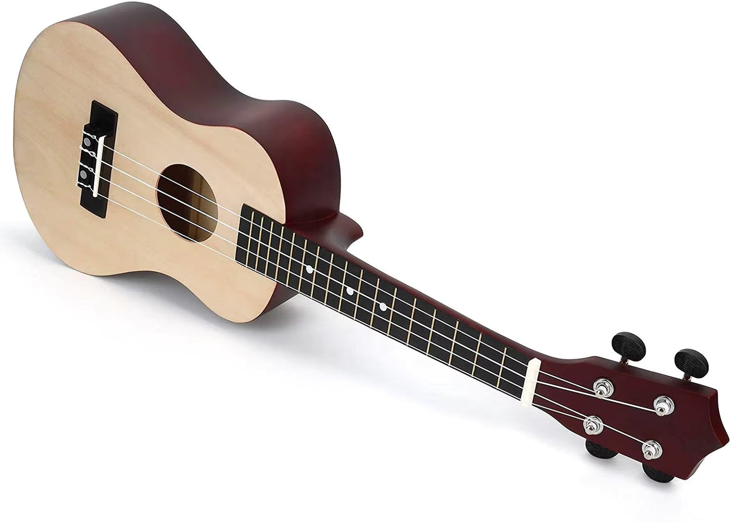 Jeuron Concert Ukulele 23 Inch Nylon String Ebony Fingerboard Mahogany Body for Adult Beginner Kid Bundle Hawaii Mini Guitar