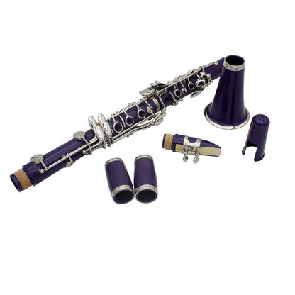 Jeuron Red Bb Flat Clarinet – High Quality Ebonite Body, 17 Keys, with Carrying Case