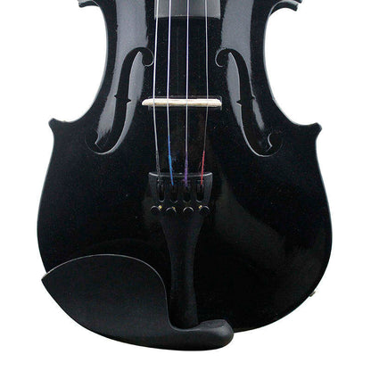 Jeuron 4/4 Electric Violin High Gloss Black – Full Size Silent Practice Instrument for Beginners & Pros