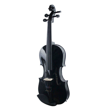 Jeuron 4/4 Electric Violin High Gloss Black – Full Size Silent Practice Instrument for Beginners & Pros