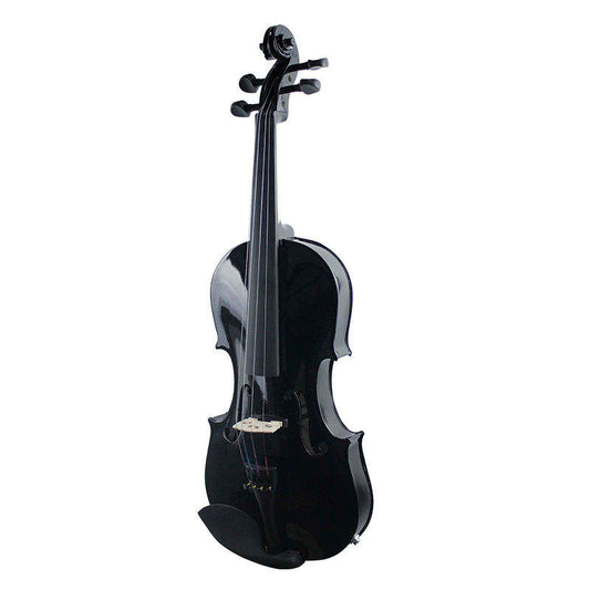 Jeuron 4/4 Electric Violin High Gloss Black – Full Size Silent Practice Instrument for Beginners & Pros
